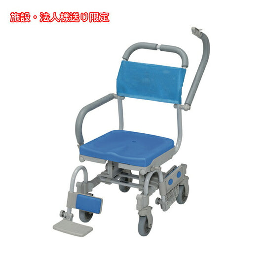 (法人様限定 代引き不可) シャワーラク4輪自在V SWR151 穴無しシート ウチヱ (お風呂 椅子 浴用 シャワーキャリー 背付き 介護) 介護用品