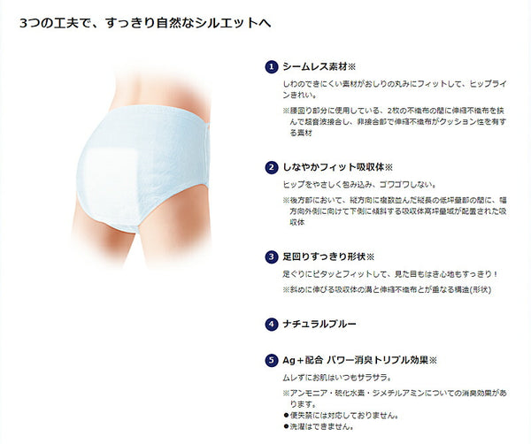 ライフリー すっきりスタイルパンツ 52700→50855 20枚 M ブルー ユニ・チャーム (介護 尿ケア 男女兼用) 介護用品