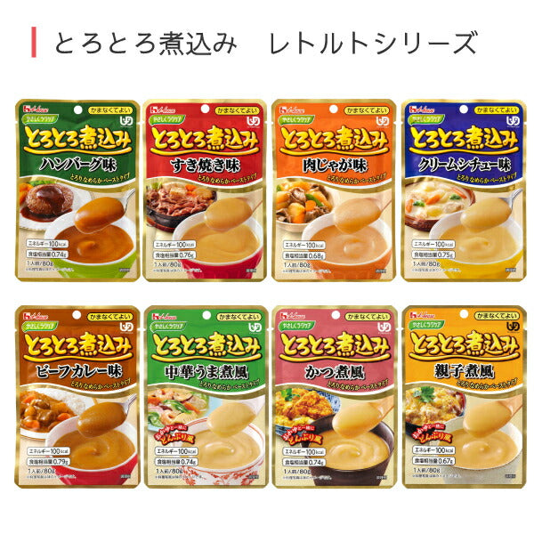 (10食セット) 介護食 カレー ハウスギャバン 区分4 かまなくてよい やさしくラクケア とろとろ煮込みのビーフカレー 80g レトルト やわらか食 嚥下食 ペースト セット 介護食品 ミキサー食