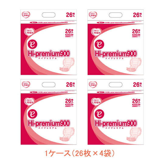 (1ケース) エルモア いちばん＋e ハイプレミアム900 455171 1ケース(26枚×4袋) カミ商事 (介護 おむつ パッド) 介護用品