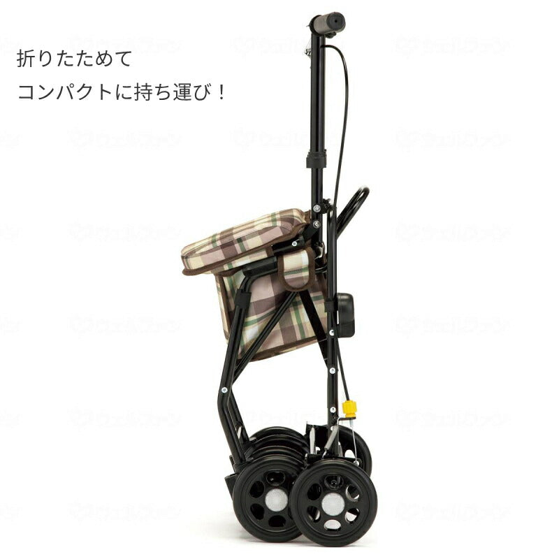 座れる シルバーカー 軽量 コンパクト スリムムーヴ マキテック  ショッピングカート おしゃれ 折りたたみ 高齢者 老人 手押し車 介護用品