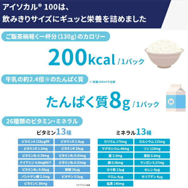 介護食品 栄養補助 飲料 水分補給 高カロリー ネスレ日本ネスレヘルスサイエンスカンパニー アイソカル100 ミルクティー味 9451140　100mL 介護食 ドリンク 栄養補給 栄養食 小容量設計 MCT 介護用品