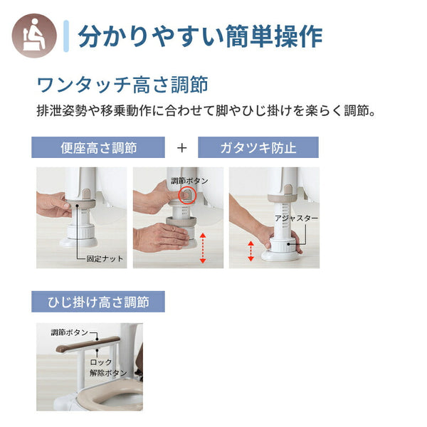 安寿 ポータブルトイレ FX-30 らくゾウくん 暖房便座 532-960　532-961 アロン化成 (介護 樹脂製 ポータブルトイレ 肘付き椅子) 介護用品