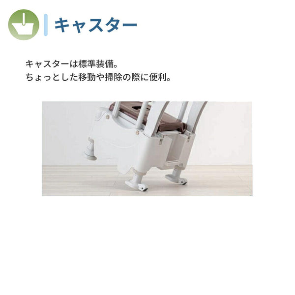 安寿 ポータブルトイレ FX-30 らくゾウくん ソフト便座・快適脱臭 532-964　532-965 アロン化成 (介護 樹脂製 ポータブルトイレ 肘付き椅子) 介護用品