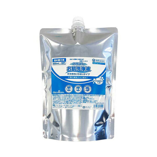 いちばんお肌洗浄液 すすぎのいらないタイプ 485021　900mL 詰替用 カミ商事 洗浄 保湿 肌保護 介護 介護用品