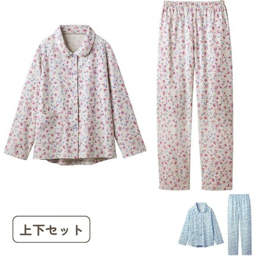介護用パジャマ 綿100％ゆったり思いやりパジャマ 婦人用 セルヴァン 介護パジャマ 介護服 病院着 パジャマ 介護 病衣 寝巻き 高齢者 女性 介護ねまき