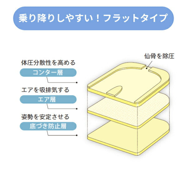 車椅子 クッション FC-コキュー君NV フラットタイプ 38cm幅 FCNV-F38 通気 アイ・ソネックス 介護 車いすクッション 床ずれ防止 エアクッション 介護用品