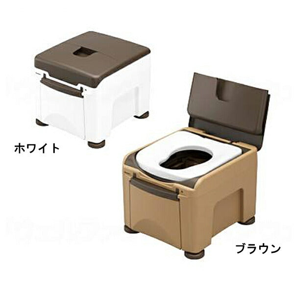 パナソニック 樹脂製ポータブルトイレ ラフィーネキューブ プラスチック便座 PN-L30401 バケツ式 パナソニック エイジフリー (ポータブルトイレ プラスチック 椅子) 介護用品