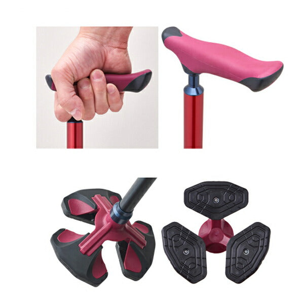 杖 ステッキ 楽スマ スリーベースMAX R-301 R-302 ケイ・ホスピア 介護 多点 3点杖 介護用品