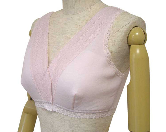 婦人前開きらくらくブラ（ワンタッチテープ式）W493 ウエル ピーチ 前開き肌着 女性 入院 介護肌着 介護用肌着 介護用下着 高齢者