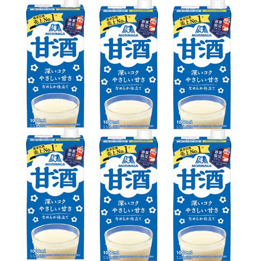 甘酒 森永 1000mL×6本セット 日本製 森永製菓 送料無料 父の日 母の日 敬老の日 プレゼント ギフト あまざけ 介護食 ドリンク