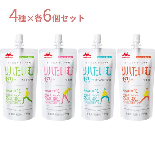 介護食 水分補給 熱中症対策 ゼリー リハたいむゼリー いろいろセット4種×6個入  0658616 森永乳業クリニコ 食欲不振 介護食品