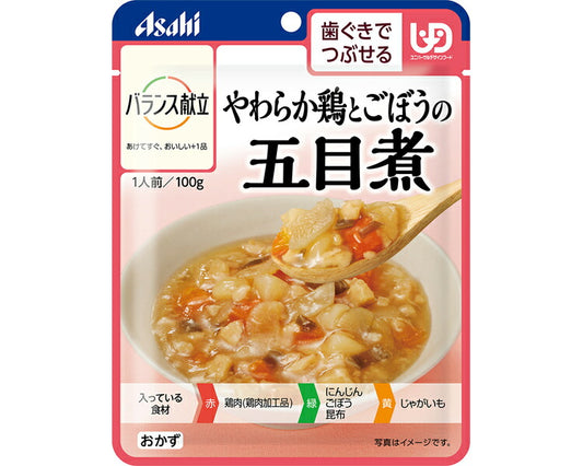 介護食 レトルト バランス献立 やわらか鶏とごぼうの五目煮 100g アサヒグループ食品 やわらか食 高齢者 食事 おかず 介護食品