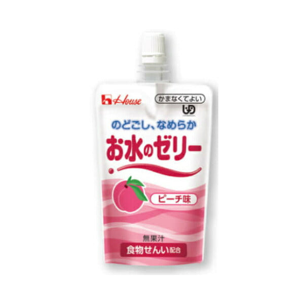 介護食 かまなくてよい 水分補給 のどごしなめらか お水のゼリー ピーチ味 120g ハウスギャバン 区分4 噛まなくて良い 食物繊維 やわらかゼリー飲料 熱中症対策 介護用品