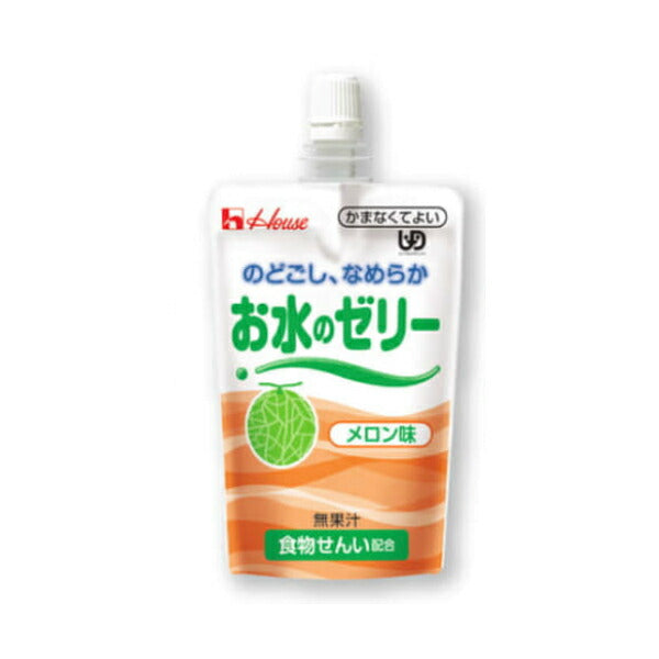 介護食 かまなくてよい 水分補給 のどごしなめらか お水のゼリー メロン味 120g ハウスギャバン 区分4 噛まなくて良い 食物繊維 やわらかゼリー飲料 熱中症対策 介護用品