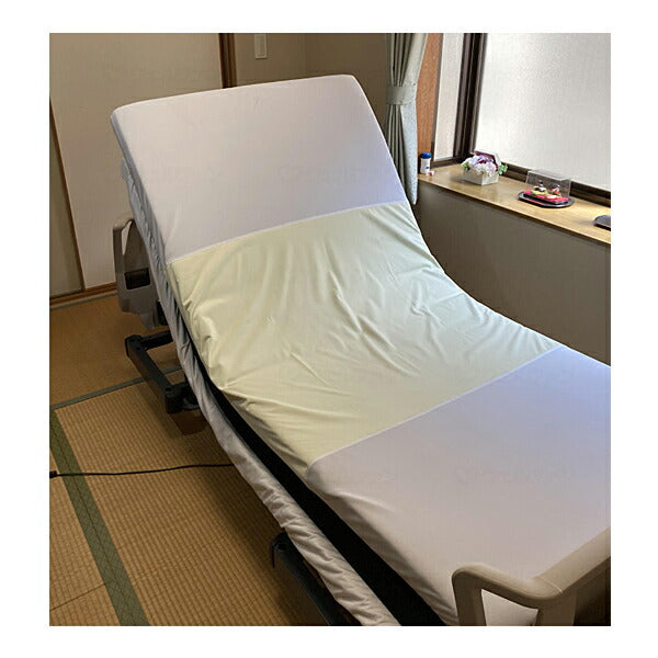 防水 シーツ 洗える 大人 あんしんとり付け楽々防水シーツ (全面BOXタイプ) MT-7044 ホワイト×クリーム 丸田シャツ 介護用品