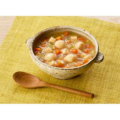 介護食 レトルト やわらか食 まんぷく日和 容易にかめる 鱈つみれの寄せ鍋 150g アサヒグループ食品 ムース食 ミキサー食 区分1 介護食品 おかず 嚥下食