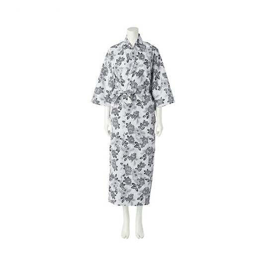 ネマキ竹プリント CS 婦人用 077-121060-00 LL 川本産業 綿100％ 介護用パジャマ 寝巻き レディース 介護用衣料 介護用品