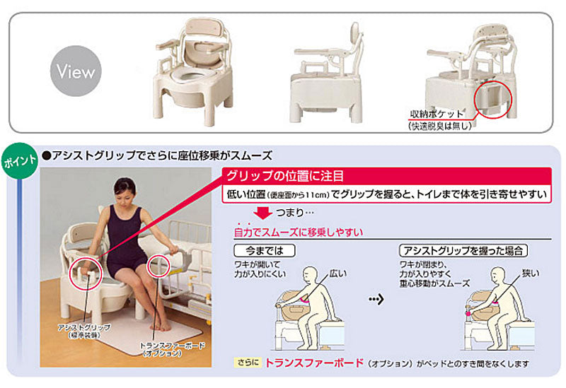 注目ブランドのギフト アロン化成 安寿 ポータブルトイレFX-CP はねあげ 534-540 暖房 快適脱臭タイプ 401255 