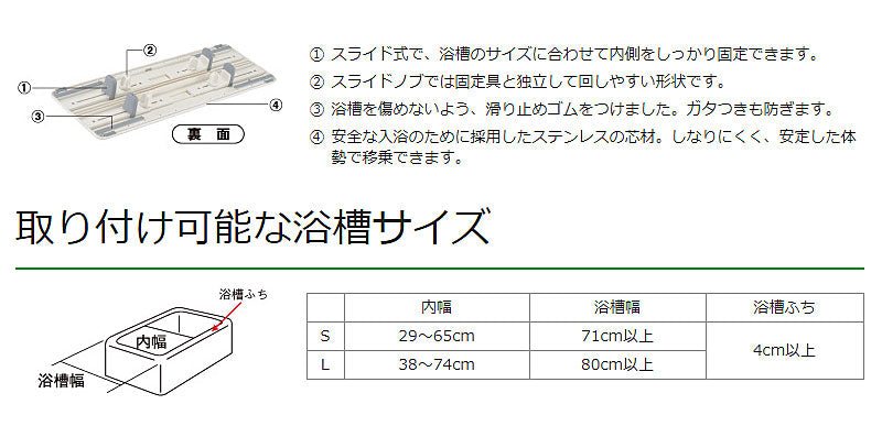 バスボード 軽量タイプ L VAL11002 幅82cm パナソニック エイジフリー (入浴用品 お風呂用ボード) 介護用品