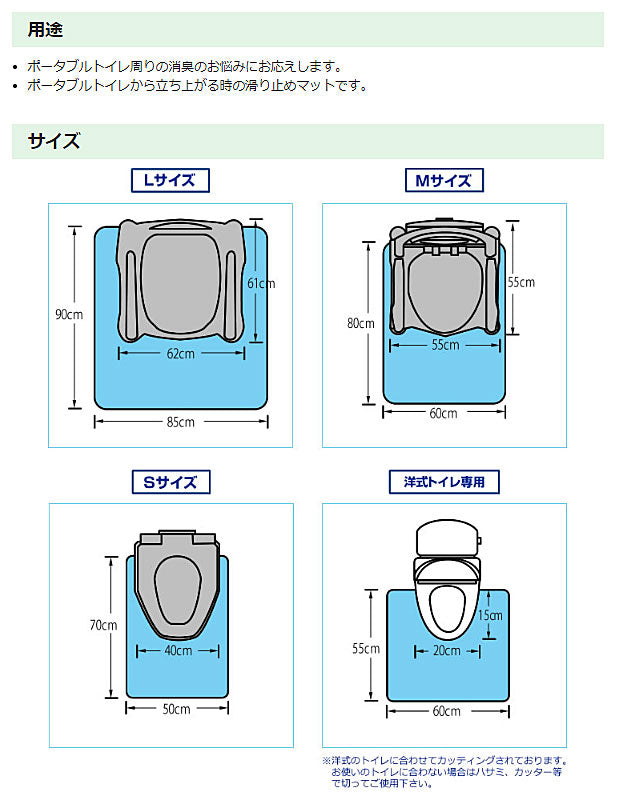 ゼオシーター Ｓサイズ SZ-S  シンエイテクノ (ポータブルトイレ用防臭すべり止めマット) 介護用品