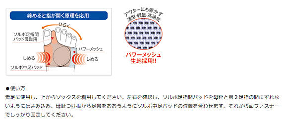 ソルボ 外反母趾サポーター 固定型薄型メッシュタイプ  (片足入)  左用 右用 S M L 三進興産 (サポーター 外反母趾) 介護用品