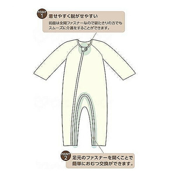 介護用つなぎ服パジャマ オールシーズン用　タッチホック式テイコブエコノミー上下続き服 UW01　幸和製作所（通年用　いたずら防止 介護用パジャマ）介護用品