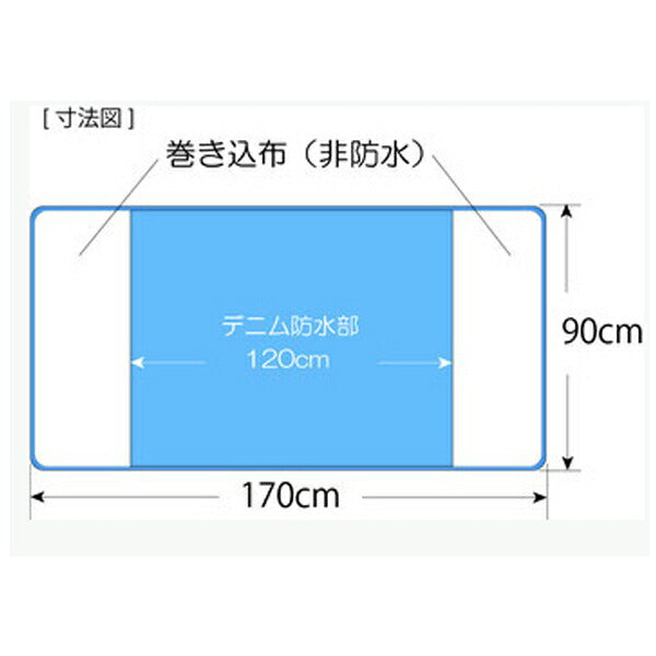 あんしん耐久デニム防水シーツ MT-7050 丸田シャツ (ベッド 防水 シーツ 抗菌) 介護用品