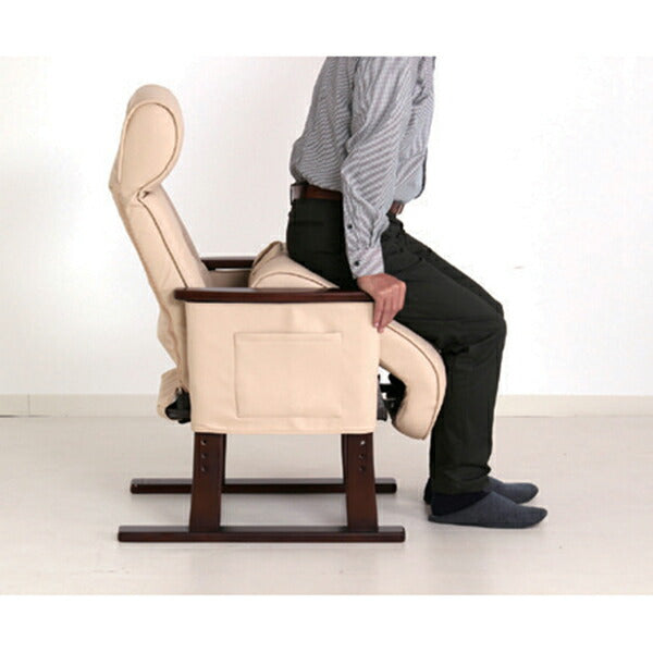 (代引き不可) 立ち上がり補助椅子 Care-409-SAC ブラウン グローリープラン (介護 いす 背もたれ 肘掛け) 介護用品