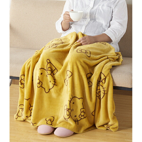 ひざ掛け (ハローキティ) イエロー 大 ウェルファン (ひざかけ 大きい あたたか かわいい) 介護用品 母の日 プレゼント