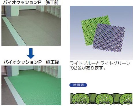 バイオクッションP（2×1ｍ） 厚さ7mmタイプ（お風呂用　入浴　すべり止めマット　洗い場専用） 介護用品【532P16Jul16】