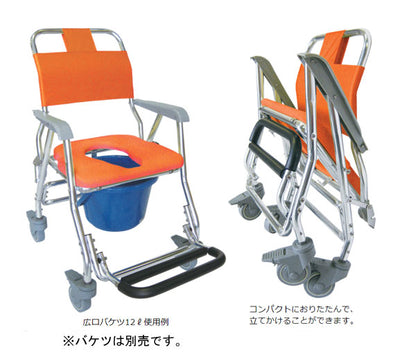 （代引き不可）睦三 シャワーキャリー LX  5002 標準座面 O型ソフトシート 4輪キャスタータイプ  (お風呂 椅子 浴用椅子 シャワーキャリー 背付き 介護) 介護用品