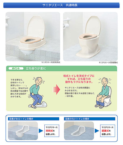 アロン化成 安寿 サニタリエース OD 据置式 標準タイプ 533-403 533-404 (和式トイレを洋式に 簡易トイレ 介護 トイレ 便座) 介護用品