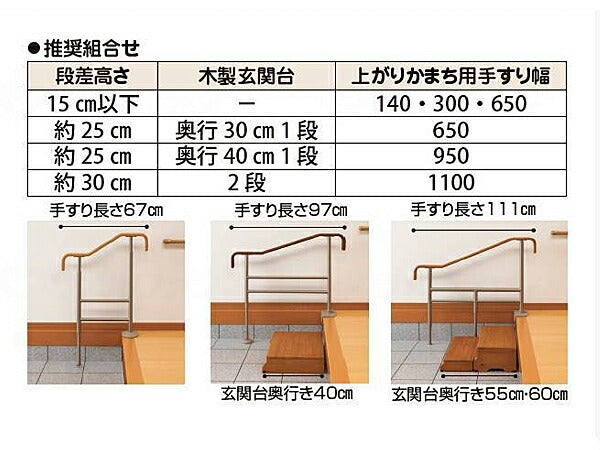 (代引き不可) アロン化成 安寿 上がりかまち用手すり SM-650L 固定タイプ（玄関用手すり 段差用手すり）介護用品