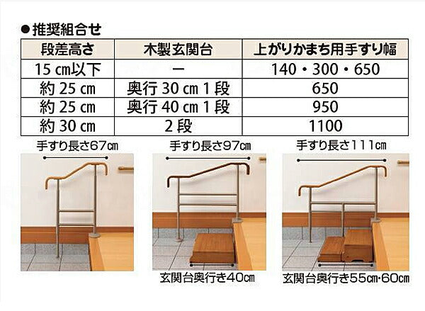アロン化成 安寿 上がりかまち用手すり SM-1100F 平板タイプ（玄関用手すり 段差用手すり）介護用品