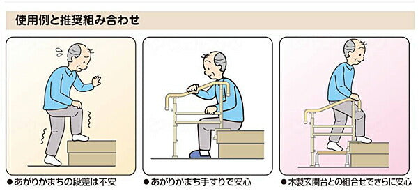 アロン化成 上がりかまち用手すり　K-650F　531-006（玄関用手すり　段差用手すり　平板タイプの固定板）介護用品