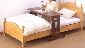 (代引き不可) サポートテーブルD 高さ調節65〜80cm(6段階) キンタロー(介護ベッド ベッド オーバー テーブル キャスター テーブル 木製) 介護用品