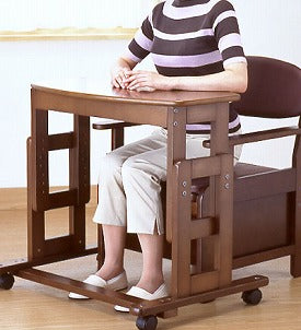 (代引き不可) サポートテーブルA 高さ79〜64cm(6段階)  キンタロー (介護 ベッドサイドテーブル サイドテーブル キャスター テーブル 木製 車椅子) 介護用品
