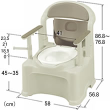 ポータブルトイレ きらく P2シリーズ 47540 やわらか便座 PY2型 リッチェル （ポータブルトイレ 介護 トイレ 肘付き椅子 便座クッション) 介護用品