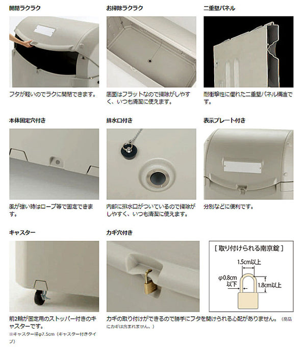 (代引き不可) リッチェル ワイドペール ST350 キャスター付 94471 (業務用 ゴミ箱 施設用品) 介護用品
