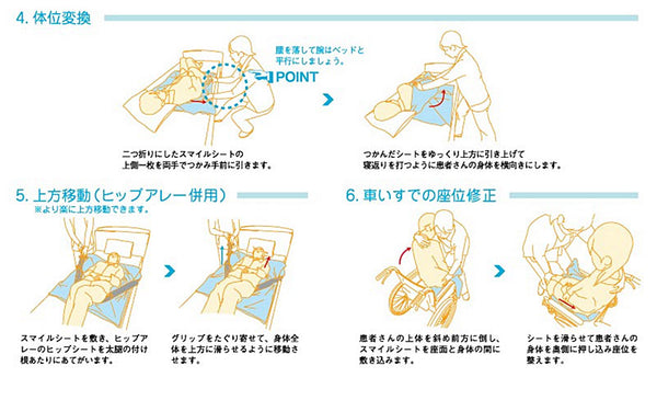 スマイルシート Mサイズ  CS-SM-M オレンジ  タイカ (体位変換 移動 移乗) 介護用品