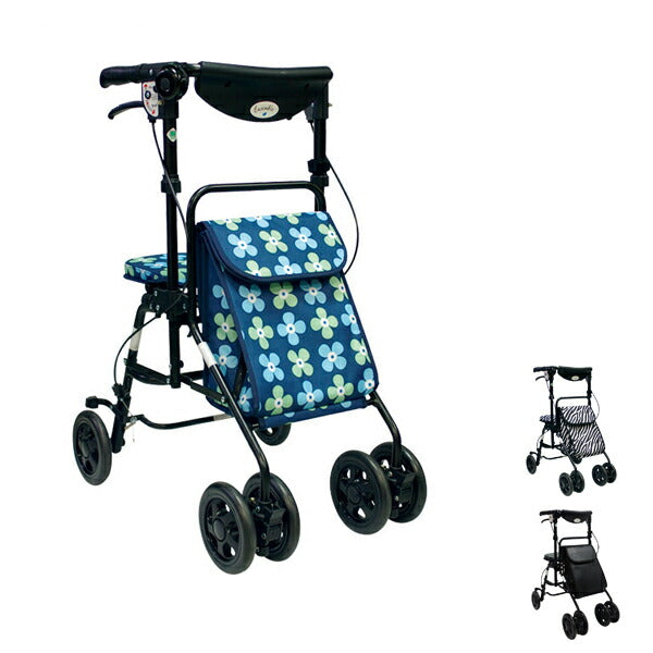 シルバーカー 散歩 おしゃれ シニア アンサンブル（バッグ2柄1セット）介援隊  (折りたたみ 保冷 バッグ)  介護用品 軽量 座れる コンパクト 歩行補助 買い物 ショッピングカー 老人車 手押し車 介護 人気 送料無料 高齢者 ギフト 敬老の日