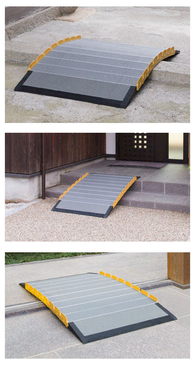 (代引き不可)車いす用スロープ 段ない・ス ロールタイプ 630-110 長さ110cm シコク (車椅子 スロープ 段差解消スロープ 屋外用 段差スロープ コンパクト 介護 スロープ) 介護用品