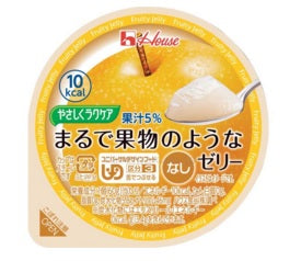 介護食 ゼリー 舌でつぶせる やさしくラクケア まるで果物のようなゼリー なし 60g 85394 ハウス食品 介護用品