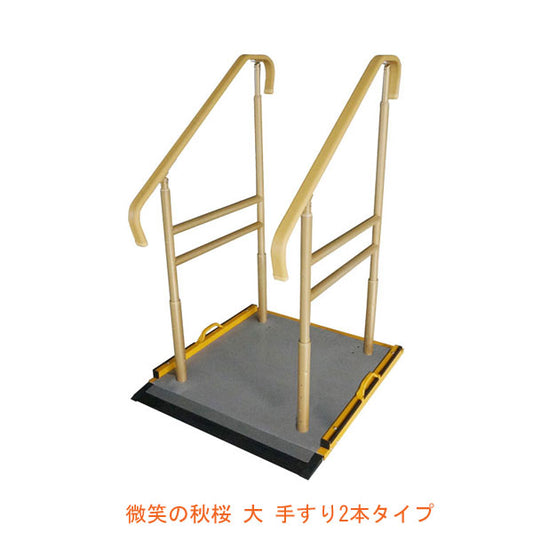 (代引き不可) ベストサポート手すり 微笑の秋桜 大 手すり2本タイプ 633-022 シコク (屋外 手すり 玄関 手すり 介護 昇降 転倒防止）介護用品