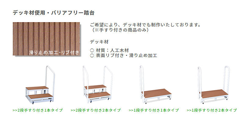 （代引き不可）バリアフリー踏台 木製タイプ 2段手すり1本タイプ 高さ15cm  F2-1TD  H15 バリアフリータケウチ  (踏み台 段差解消 転倒防止 手すり) 介護用品【532P16Jul16】