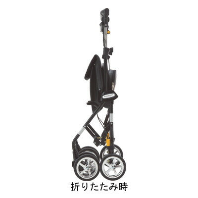 代引き不可 ライトステップタイニーW・HOMME（オム）ブラック ウィズワン (軽量 男性用 シルバーカー 手押し車 老人 買い物カート) 介護用品