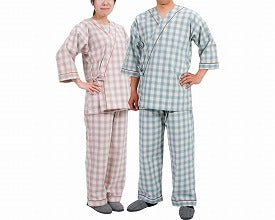 ねまき 介護服 パジャマ 介護 婦人 寝巻き セパレートタイプ 婦人用 0730 タータンピンク 特殊衣料 (婦人用寝巻き ) 介護用品 介護用パジャマ 動きやすい 介護用衣料 高齢者 シニア  用 春夏秋冬 男性 女性 レディース メンズ 部屋着 室内着 敬老