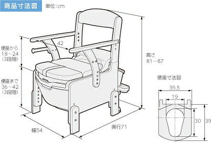 アロン化成 家具調トイレAR-SA1 ライト シャワピタ ノーマル 533-818 （トイレ 軽量 介護 シャワー機能）介護用品