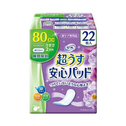 リフレ 超うす安心パッド 80cc　17574→17952　22枚 リブドゥコーポレーション (尿ケア 介護 パッド) 介護用品